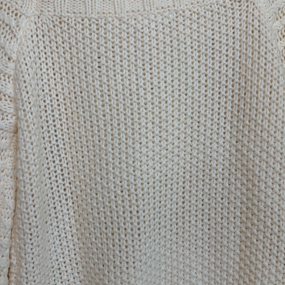 H & M | NWT Cream Chunky Knit Long Sleeve Cowl Neck Pointelle Sweater S - Picture 14 of 15